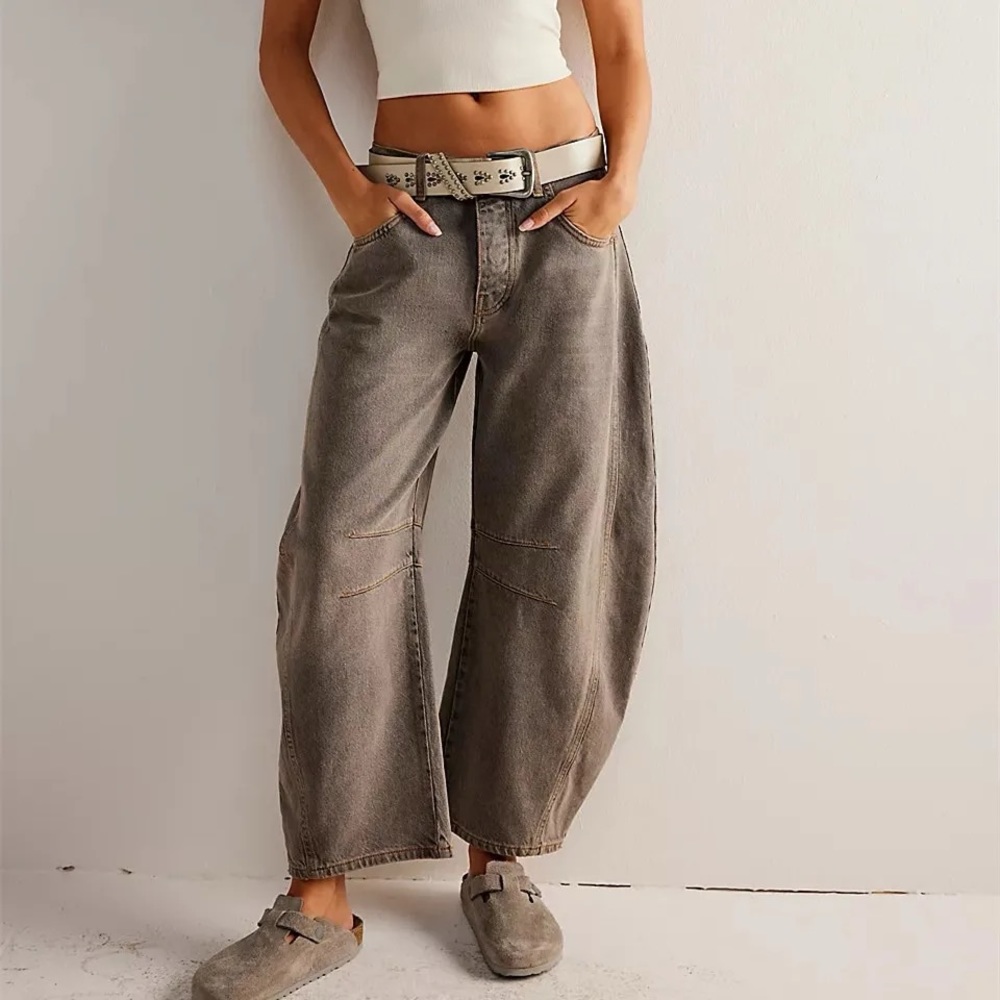 Women Vintage Jeans Wide Leg Loose Boyfriend barrel leg jeans HOT size M 28/29